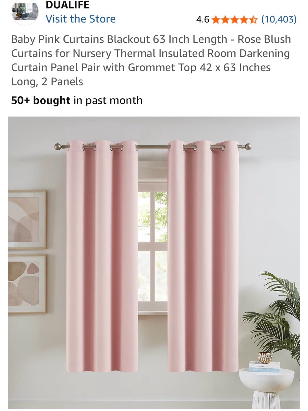 Alife Rose Blush Blackout Curtain Panels - Pair